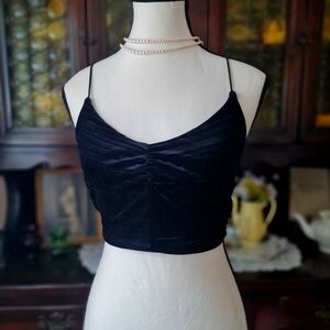 Wild Fable Black Velvet Cropped Top size XS